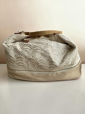 Anthropologie Deux Lux Lace Weekender Bag Boho Cottagecore Travel Tote Anthro